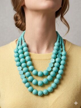 Susan Graver Turquoise Multi-Strand Beaded Necklace